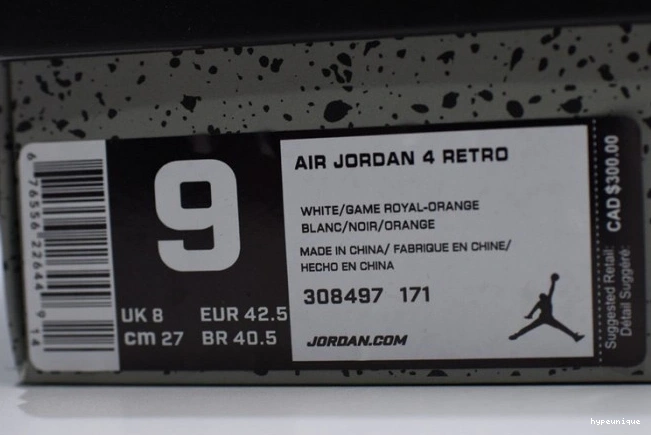 HYPE Air 308497-171 Bright 4 Jordan White Crimson-Royal Blue 0714